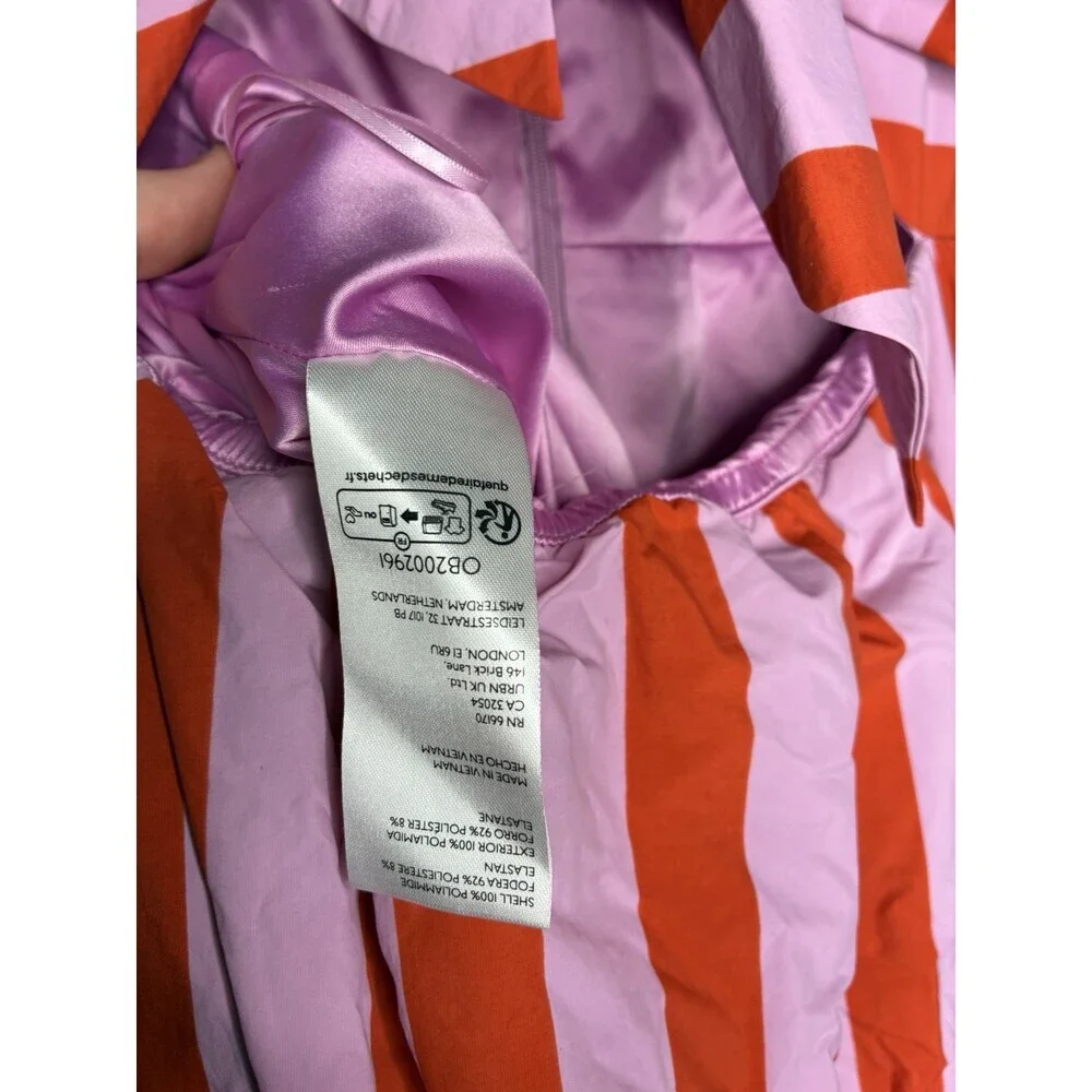 BHLDN NWT Madeline Sleeveless V-Neck Cutout Taffeta Midi Dress Pink Stripe XL - Picture 6 of 9